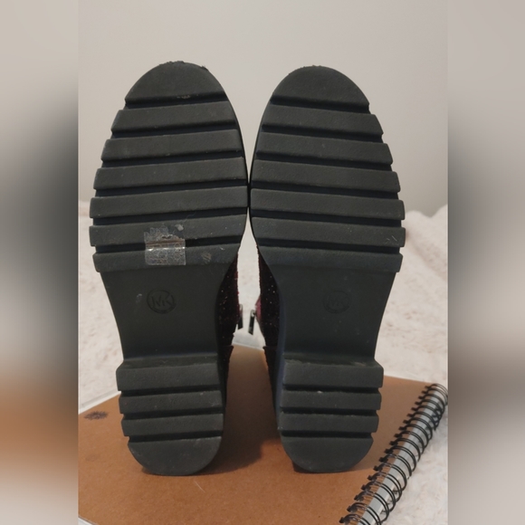 Ruby red glitter Michael Kors combat boots - Picture 4 of 6